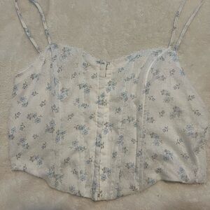 NWT Altar'd State Blue and White Floral Camisole XL